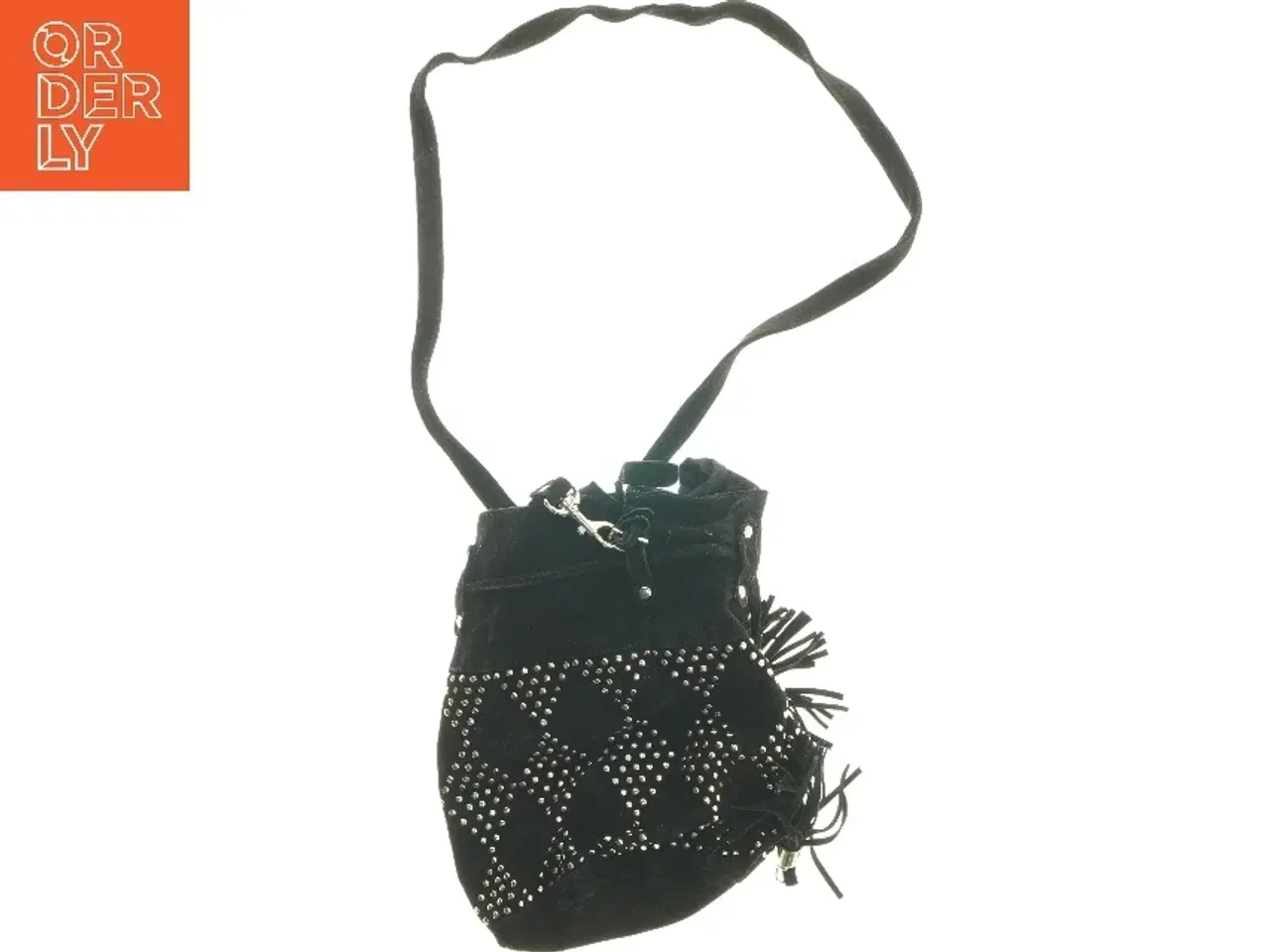 Billede 2 - Sort skuldertaske med nitter (str. 36x28 cm)