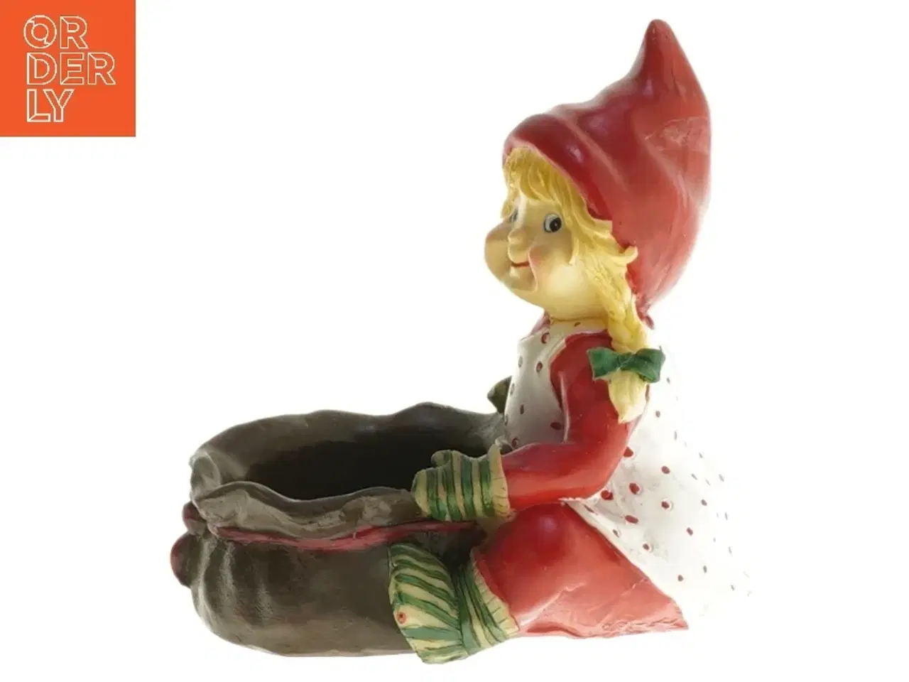 Billede 1 - Nissefigur med sæk (str. 11,5x10 cm)