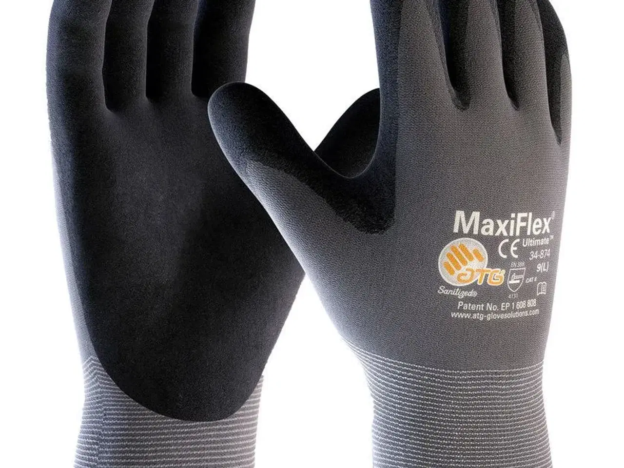 Billede 1 - MaxiFlex Ultimate 34-874 arbejdshandsker, Grå/Sort
