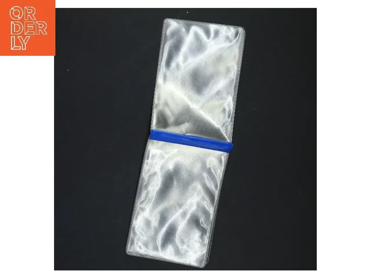 Billede 3 - Transparent plastpose med blå kant (str. 13,5x8,5 cm)