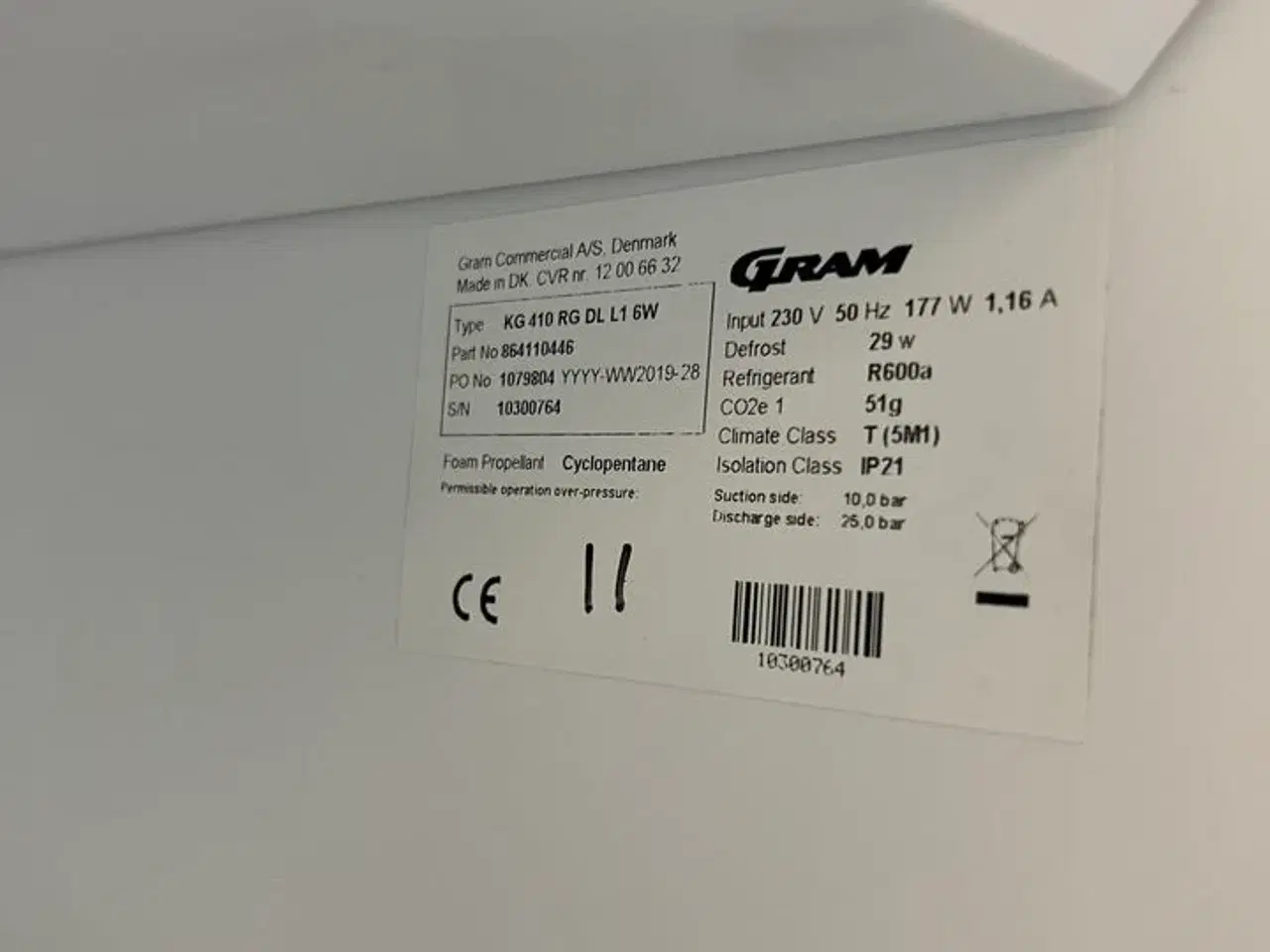 Billede 3 - Displaykøleskab GRAM KG 410 RG DL L1