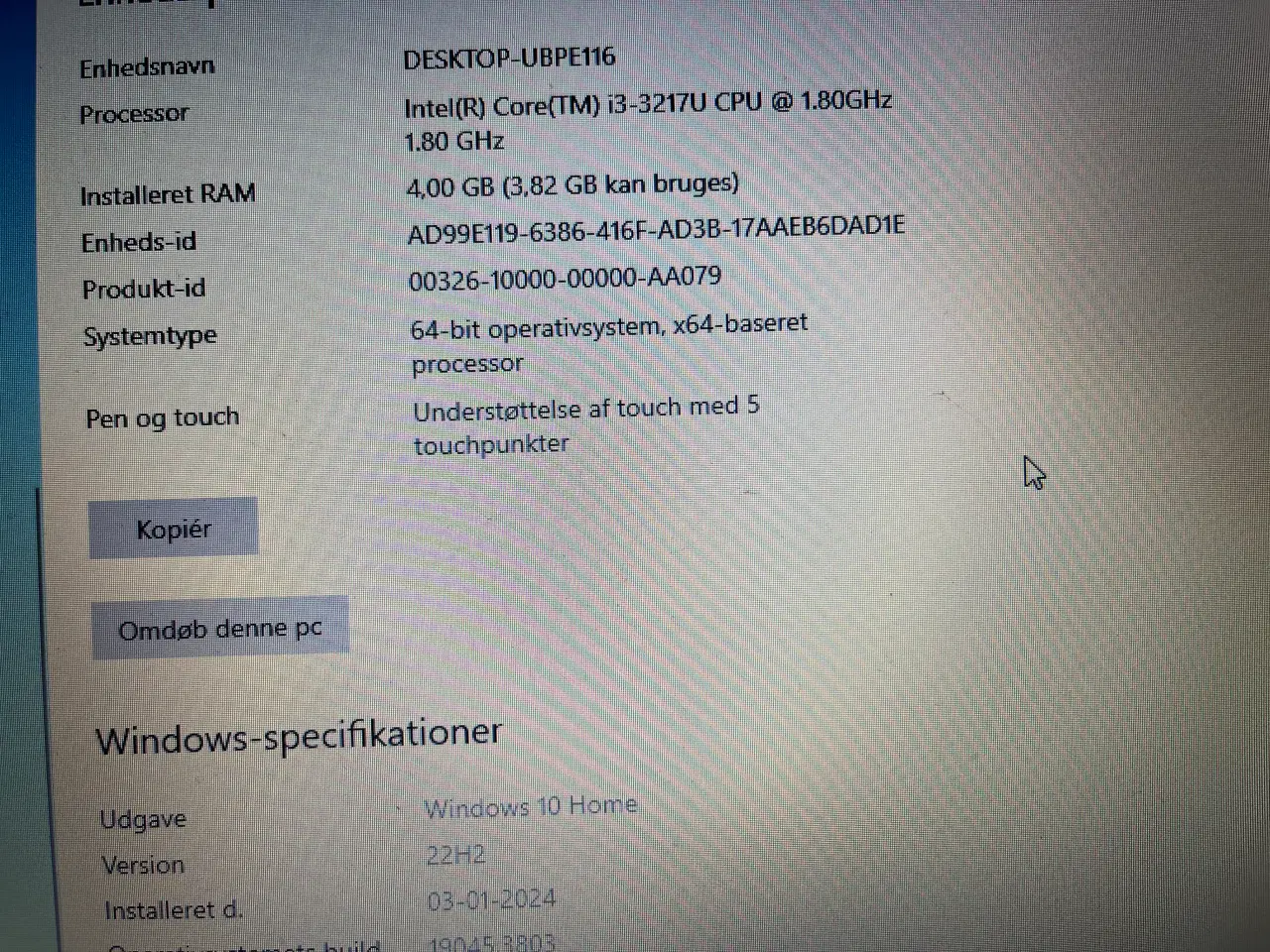 Billede 1 - Billig-pc acer i3 