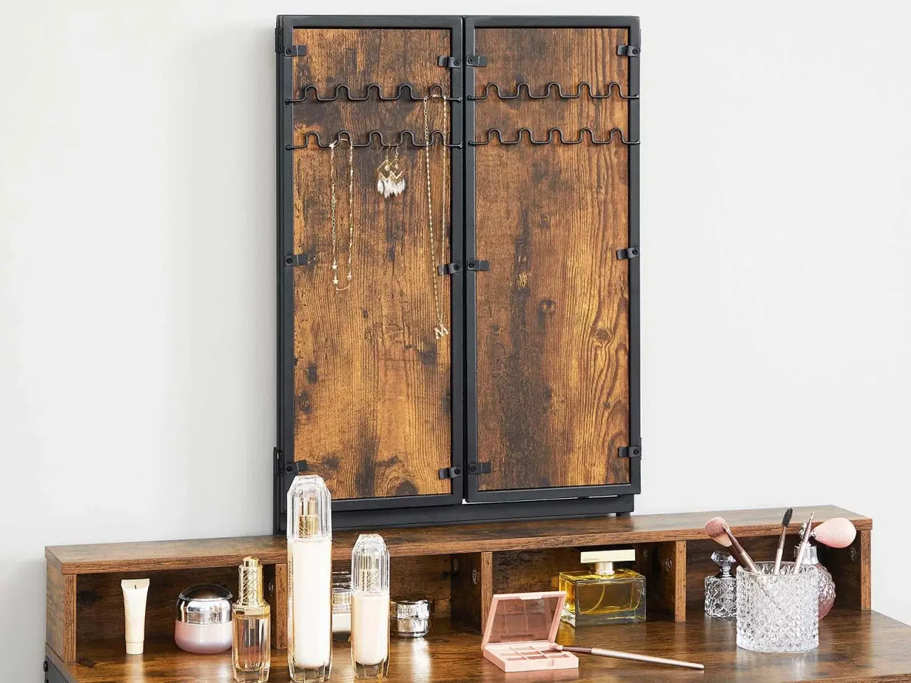 Billede 5 - Toiletbord med spejl rustik brun/sort (RVT004B01)