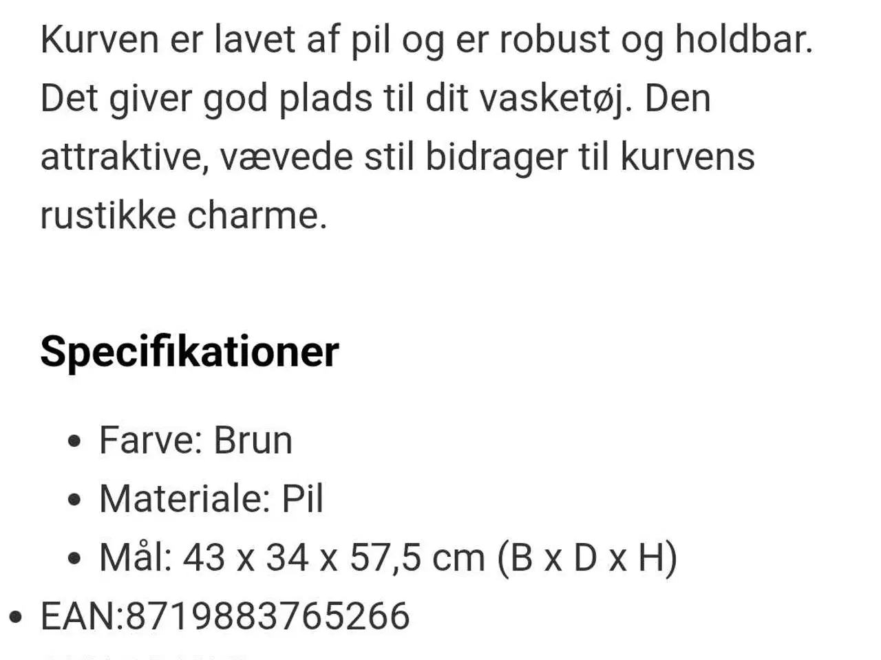 Billede 6 - Vasketøjskurv i mørkt pil