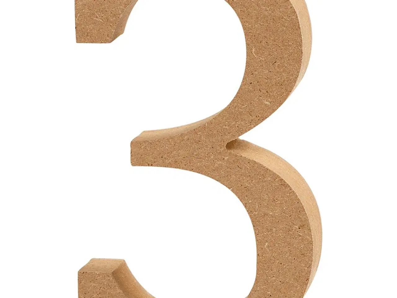 Billede 1 - Stort Trætal Nummer 3 - 8 cm Høj Dekoration