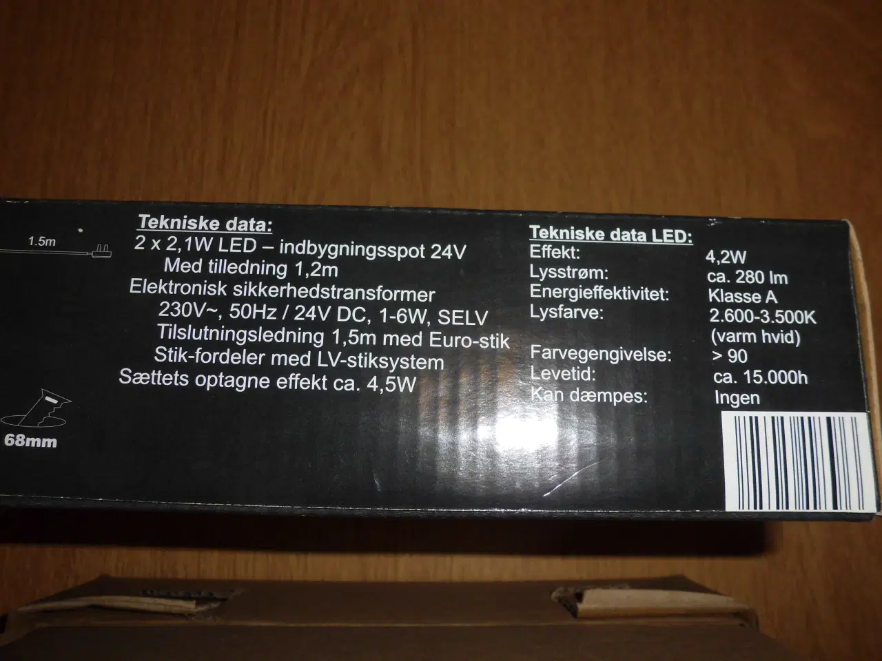 Billede 3 - Sæt med indbygningsspot LED,  med strømforsyning.