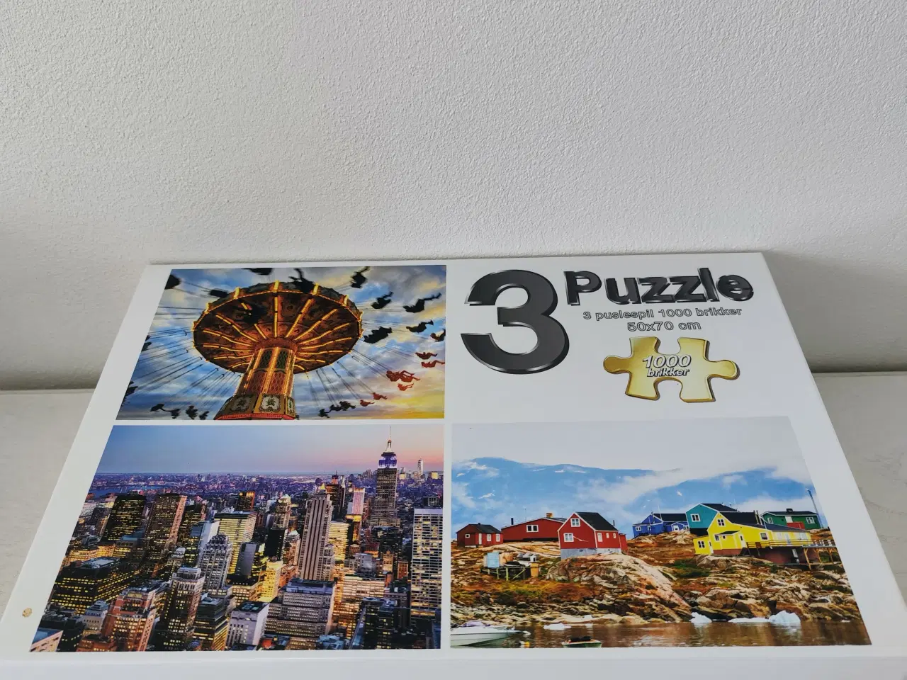 Billede 2 - 3-i-1 puslespil. 1000 brikker i hvert billede.