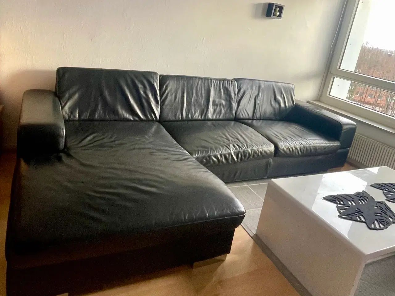 Billede 2 - Ægte læder sofa med chaiselong 