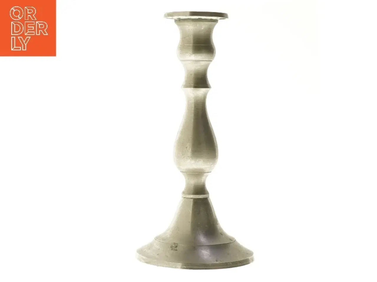 Billede 2 - Sølvfarvet lysestage i metal (str. 20 cm)