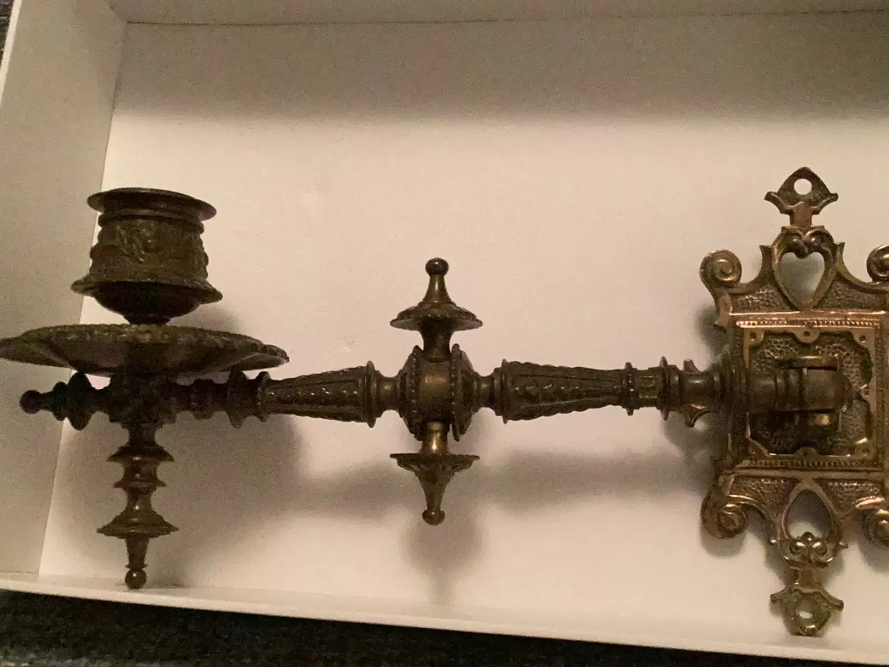 Billede 3 - Klaverlysestager i messing, 2 stk