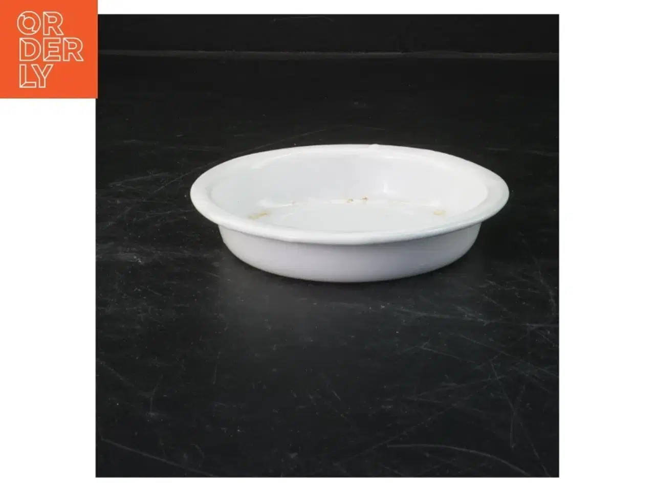 Billede 2 - Rund hvid emaljefad med perforeret indsats (str. Ø 14 cm)