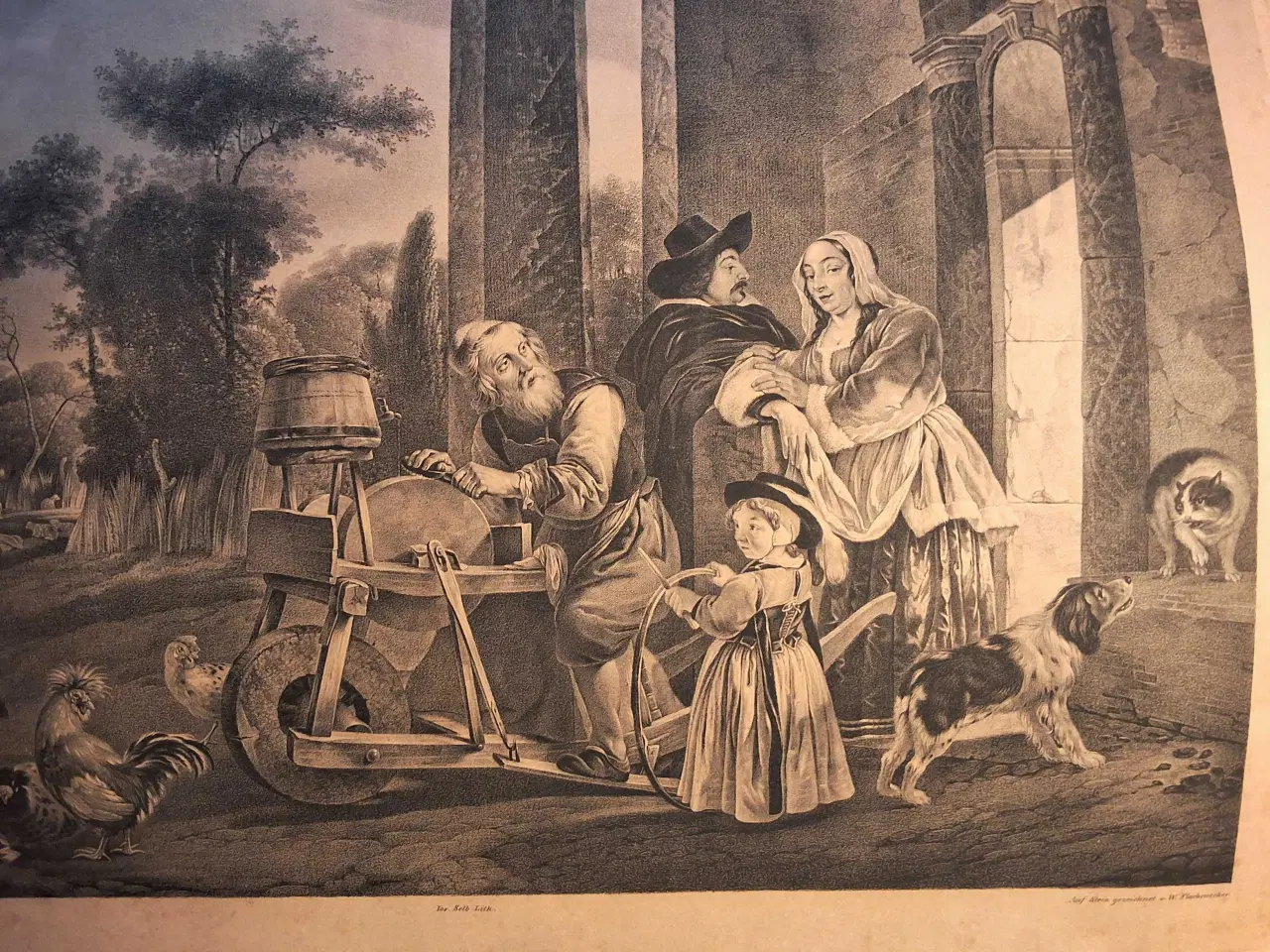 Billede 2 - Grafisk Tryk efter Maleri af Joh. Baptist Weenix 