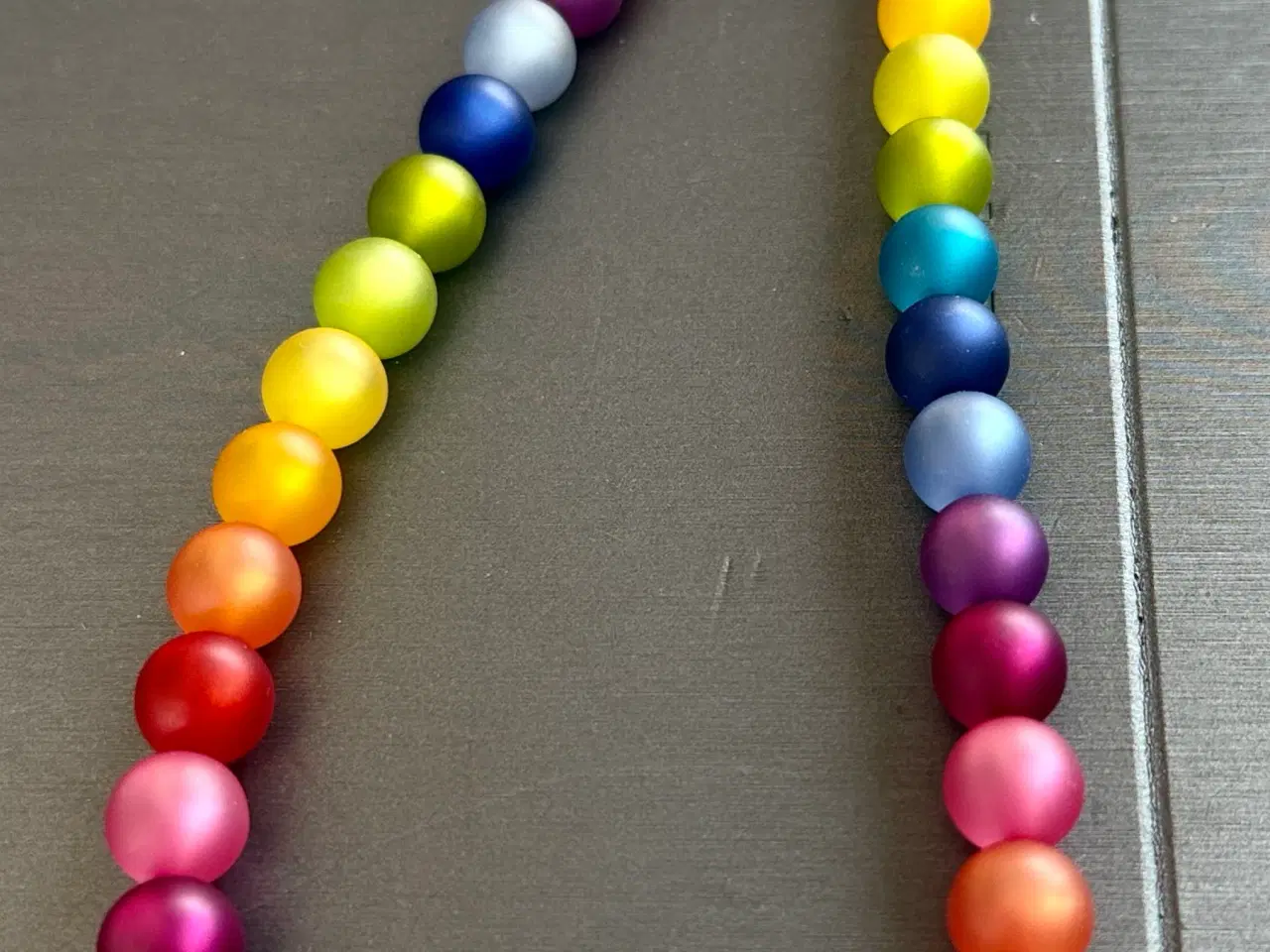 Billede 1 - Halskæde glasperler mat