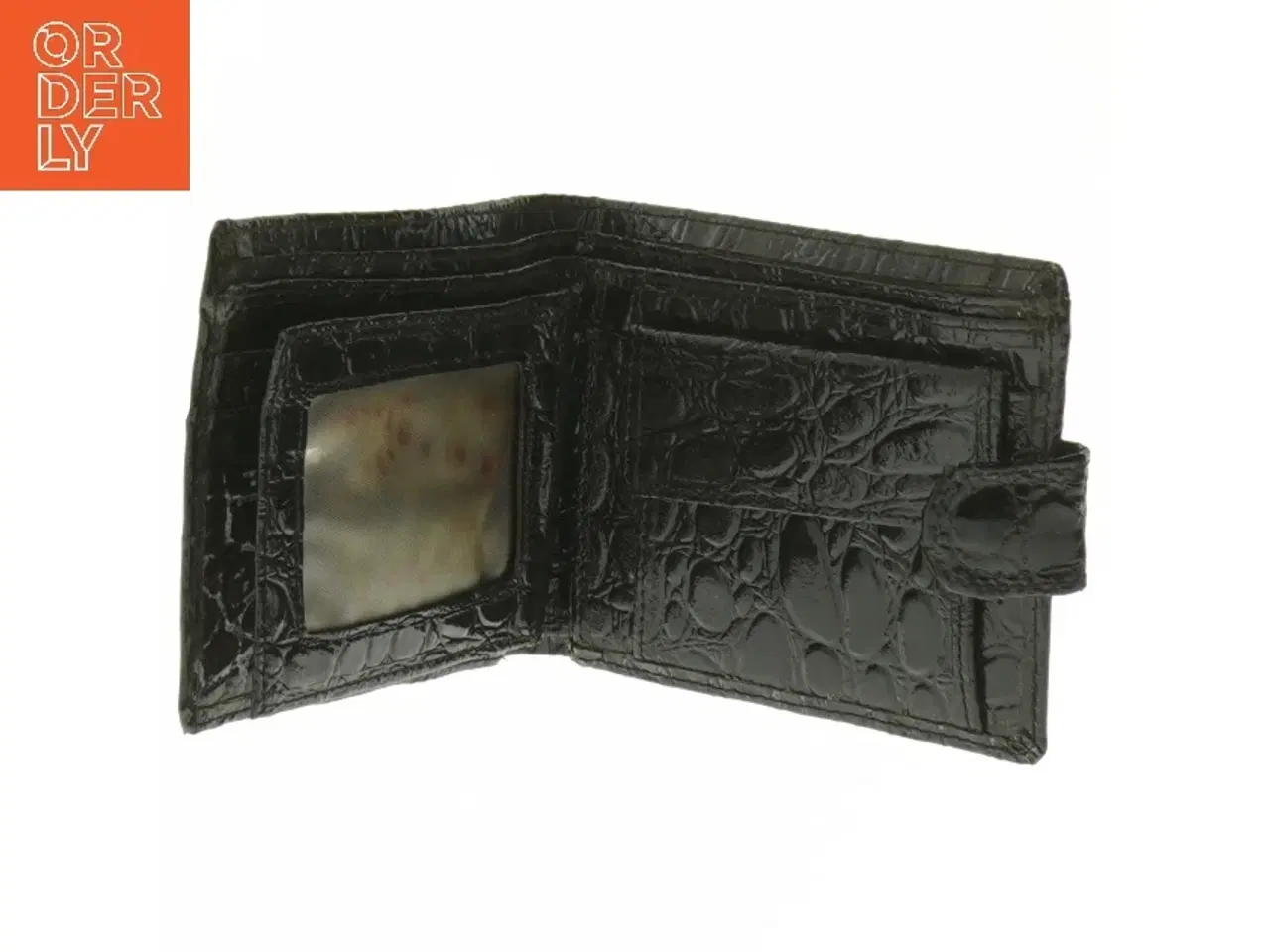 Billede 5 - Sort krokodillemønstret pung (str. 12x9,5 cm)