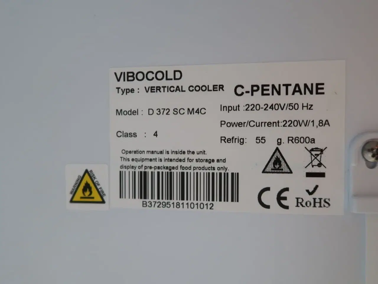 Billede 4 - Display Køleskab, Vibocold D 372 SC M4C