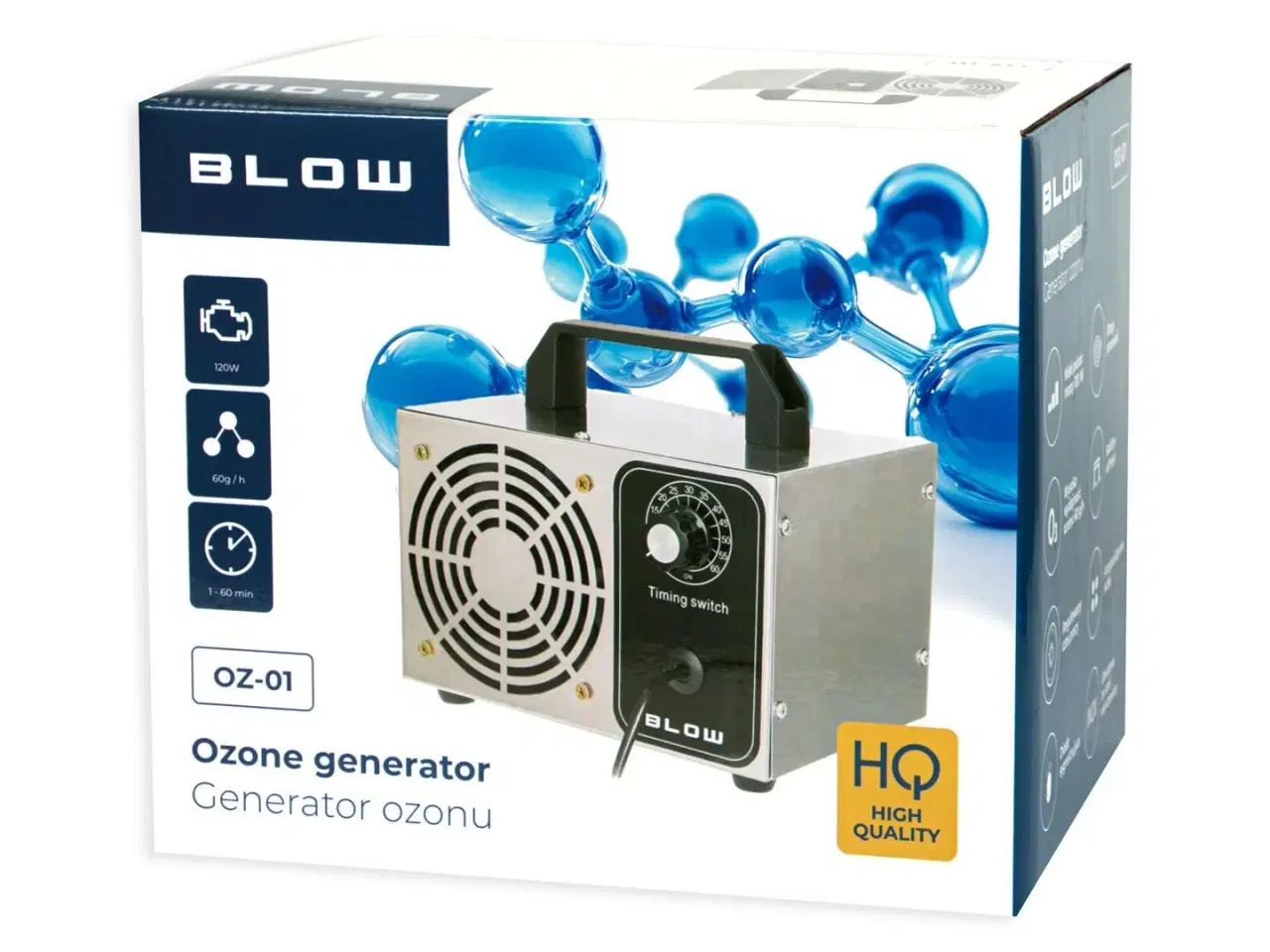 Billede 2 - BLOW OZ-01 ozongenerator – 60 000 mg/t, 120 W