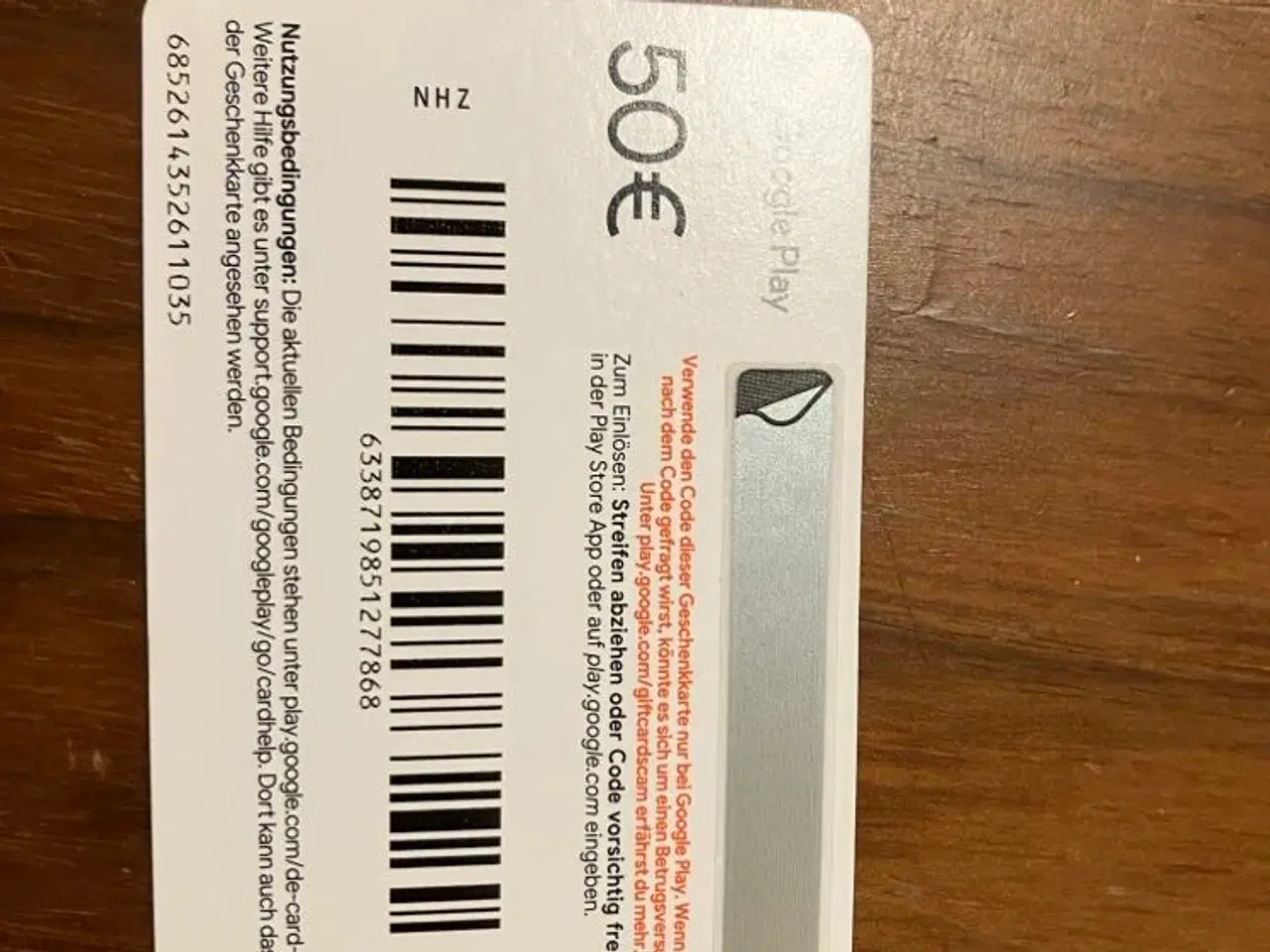 Billede 1 - Unused 50 Euro Giftcards x5