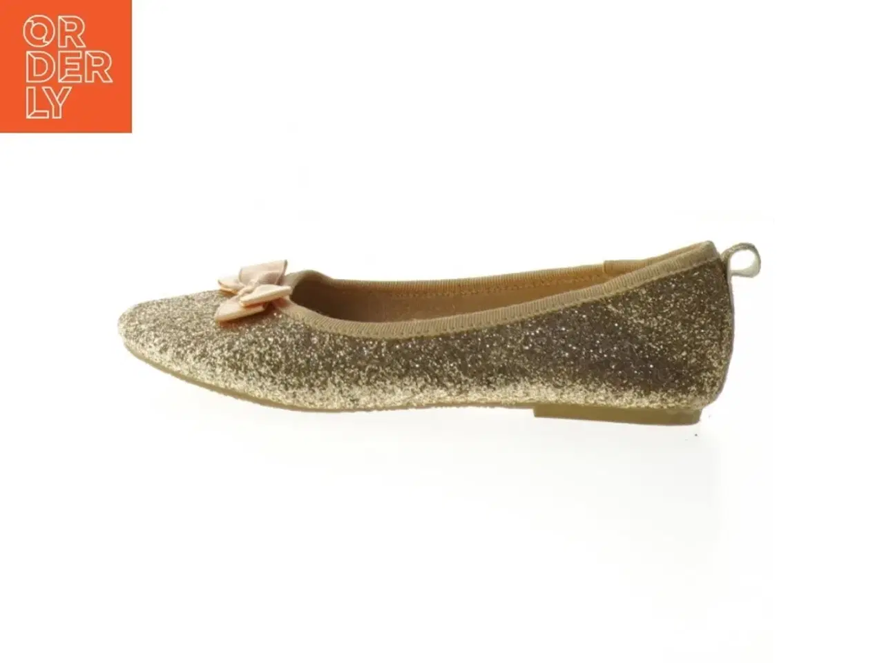 Billede 1 - Guld ballerina sko i størrelse 28 med sløjfe (str. 28 )