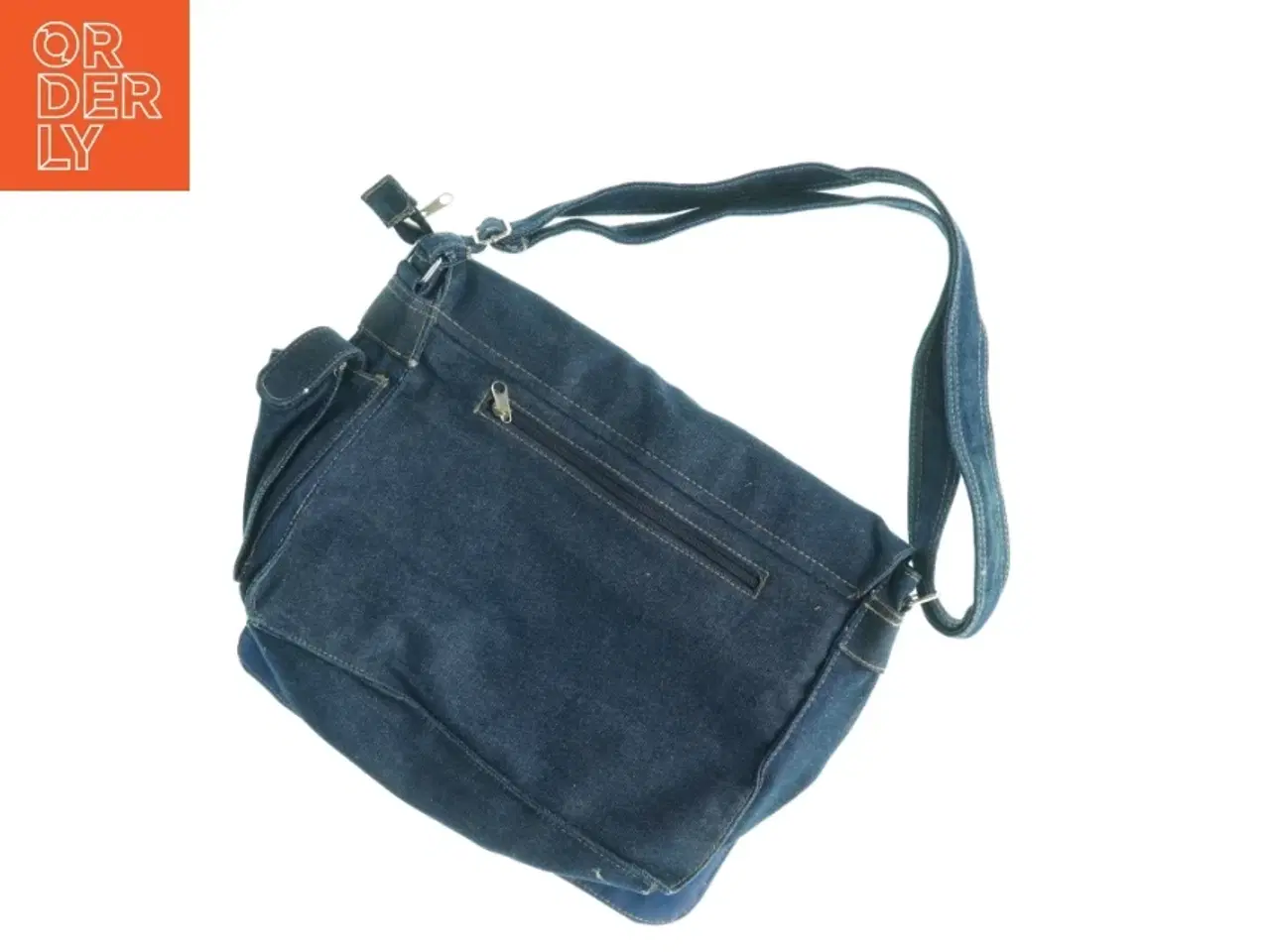 Billede 3 - Denim skuldertaske (str. 35 x 28 x 10 cm)