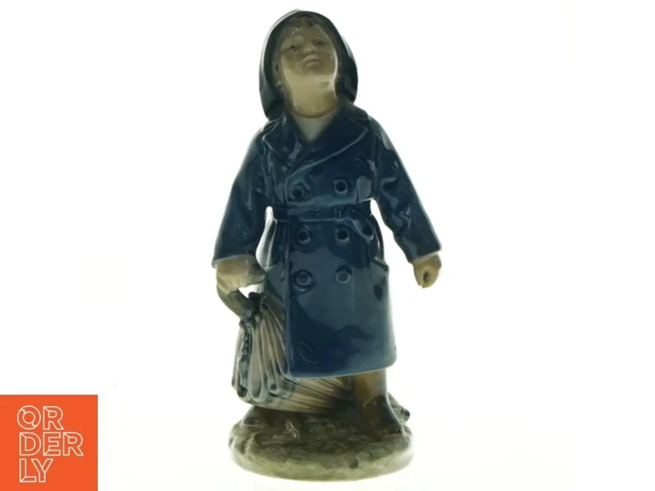 Billede 1 - Porcelænsfigur af pige med paraply fra Royal Copenhagen (str. 18 x 9 cm)