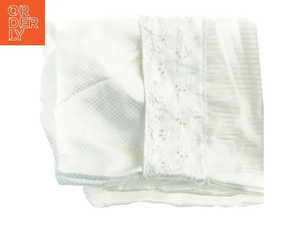 Billede 1 - Hvid blonde kant hovedpudebetræk (str. 65x55 cm)