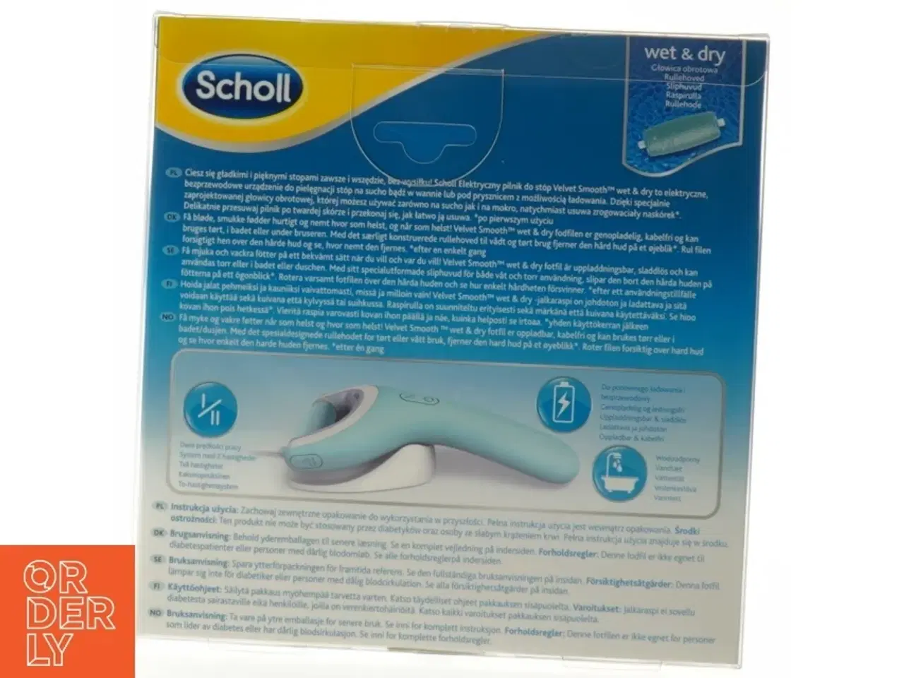 Billede 4 - Scholl Velvet Smooth Wet & Dry opladbar fodfil fra Scholl