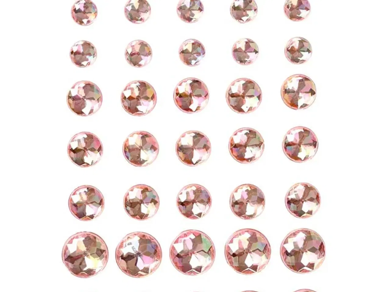 Billede 1 - Pink Rhinsten 6-10 mm, 40 stk. - Selvklæbende Dekoration