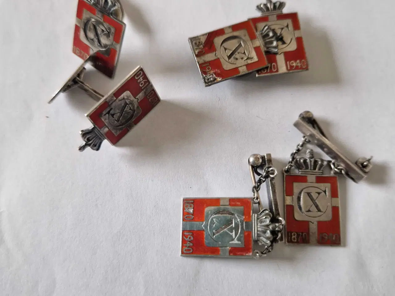 Billede 13 - Manchet knapper mv Georg Jensen kongemærker 