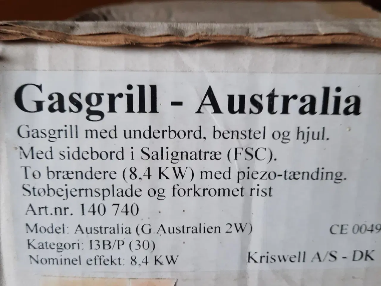 Billede 2 - Dan Cook Gasgrill Australia - ubrugt