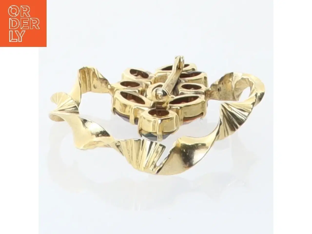 Billede 4 - Vintage broche med farvede sten (str. 7 x 5 cm)