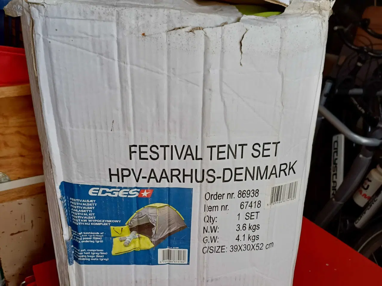 Billede 1 - Festivalsæt. Telt, soveposer,liggeunderlag