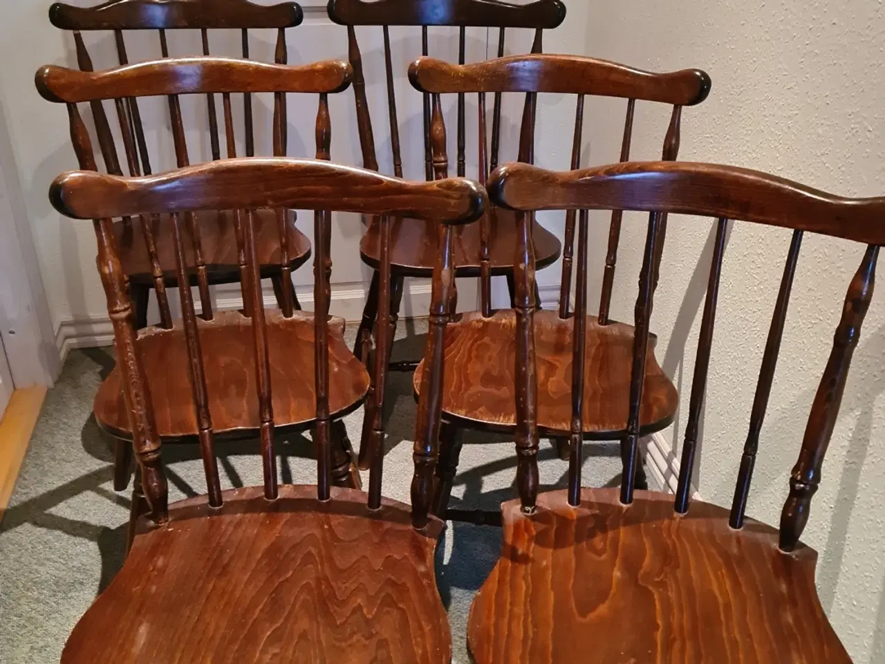 Billede 1 - 6 stk brune Farstrup reto pindstole 