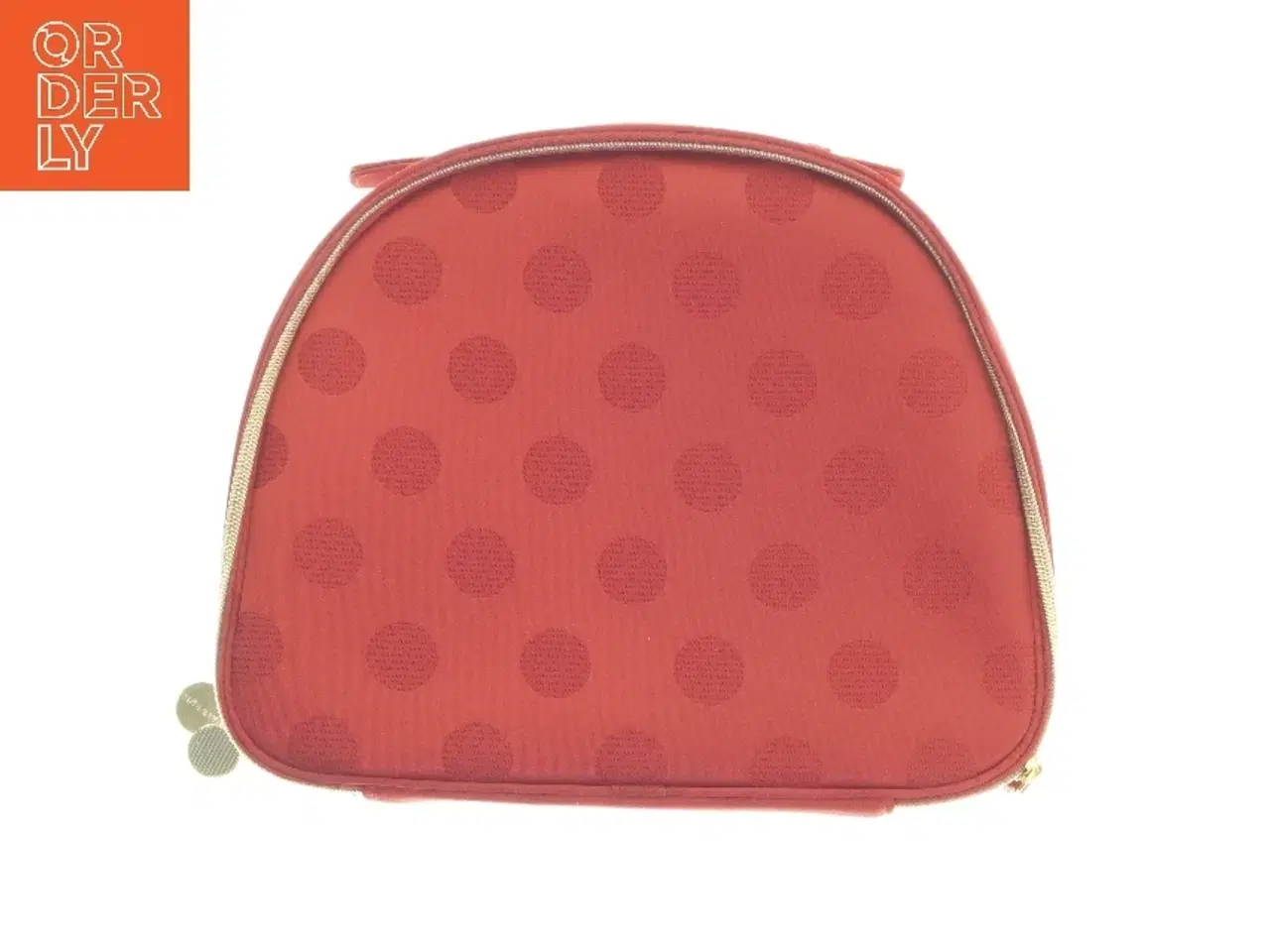 Billede 1 - Rød prikmønstret taske estee lauder (str. 17x32,5 cm)