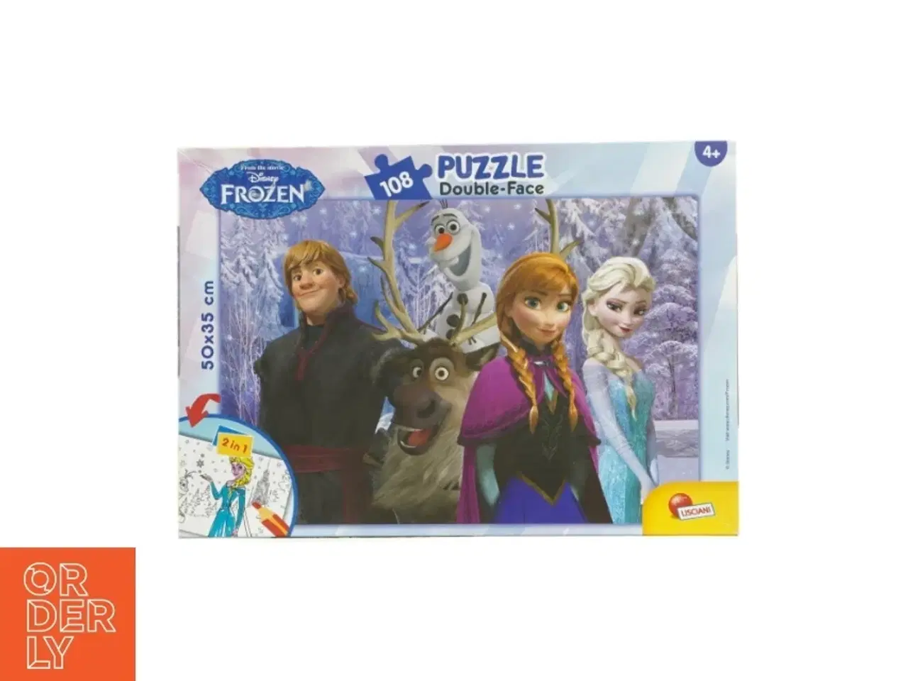 Billede 1 - Frost dobbelt-sidet puslespil fra Frozen (str. 50 x 35 cm)