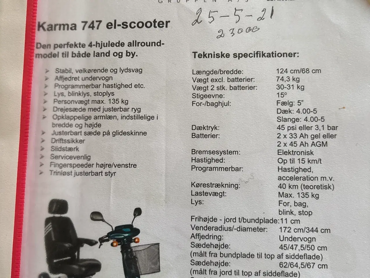 Billede 1 -  Karma 747 EL Scooter 