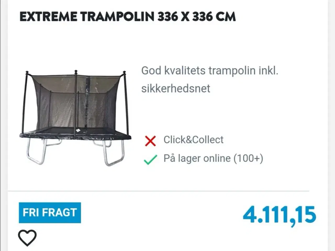 Billede 1 - Extreme trampolin 336x336 cm
