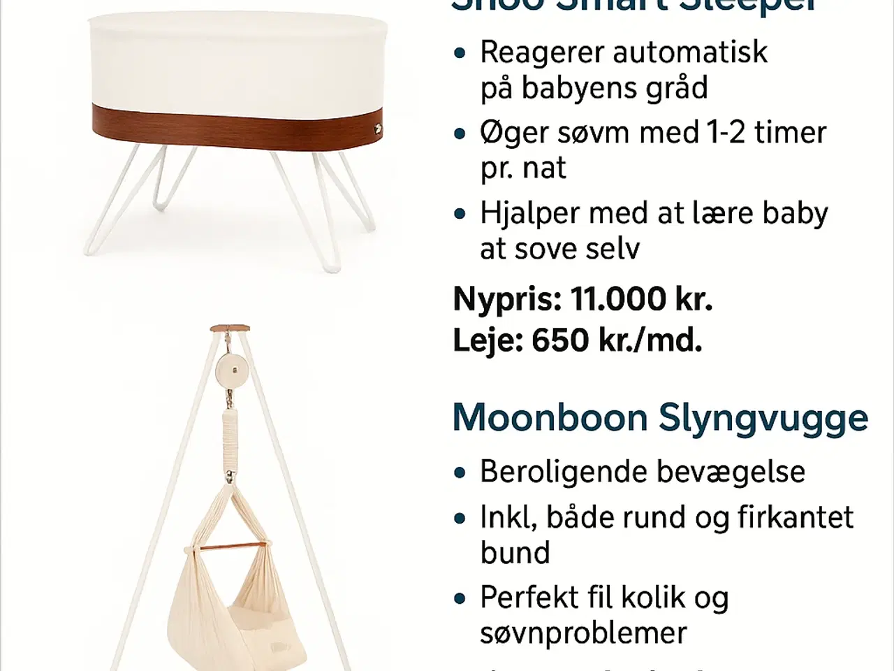 Billede 1 - Lej Snoo-seng og Moonboon-slyngevugge 
