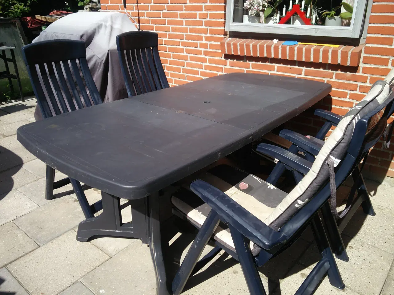 Billede 2 - Havemøbelsæt Stort bord + plade 4 høje s