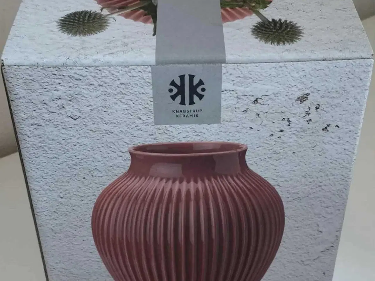 Billede 2 - Knabstrup Keramik Vase 27 cm Bordeaux ny/ubrugt