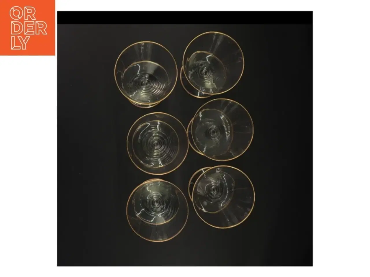 Billede 3 - Vintageglas med guldkant (str. 16 x 9 cm)