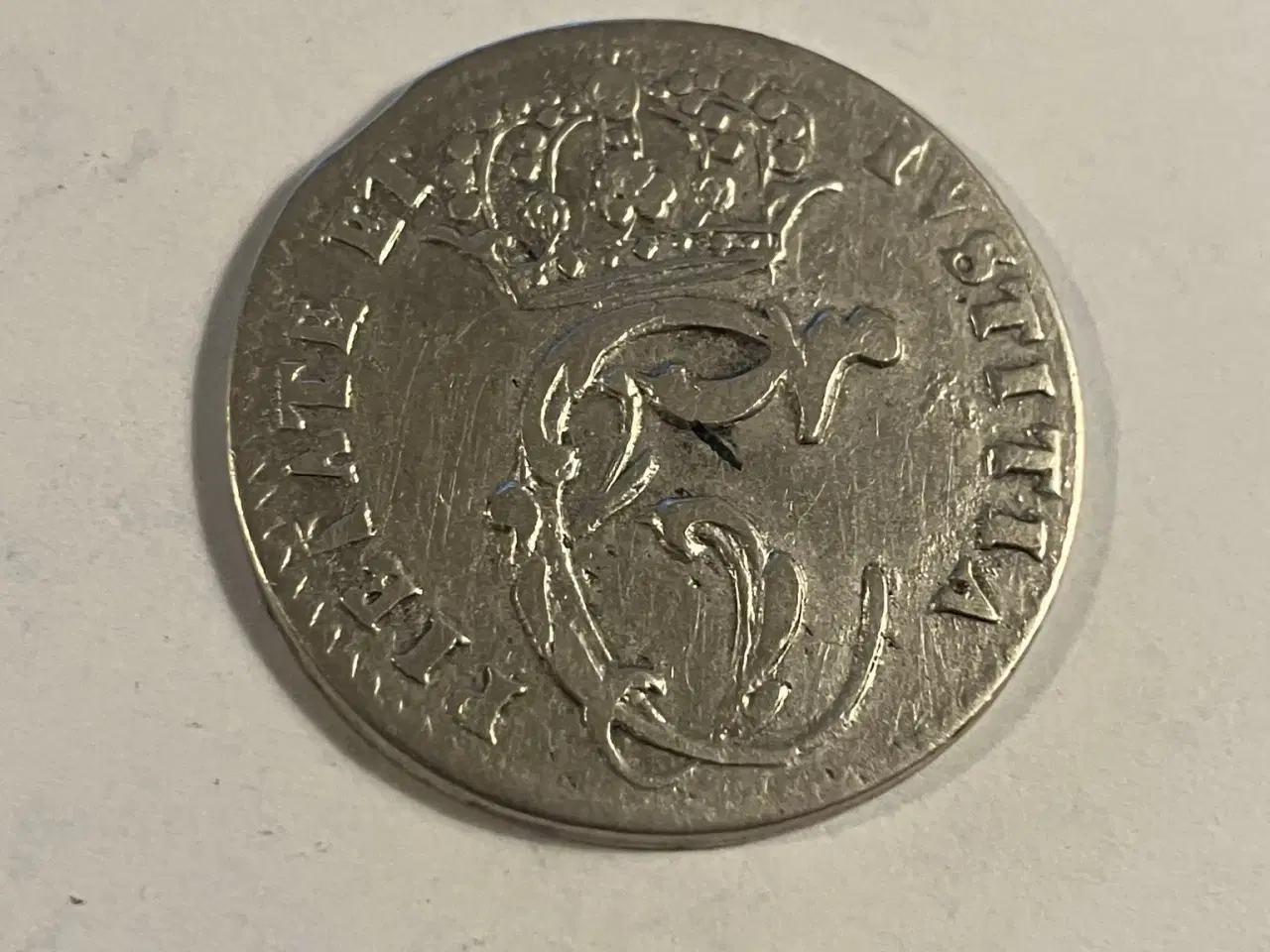 Billede 2 - 1 mark 1676 Denmark Renset / Cleaned