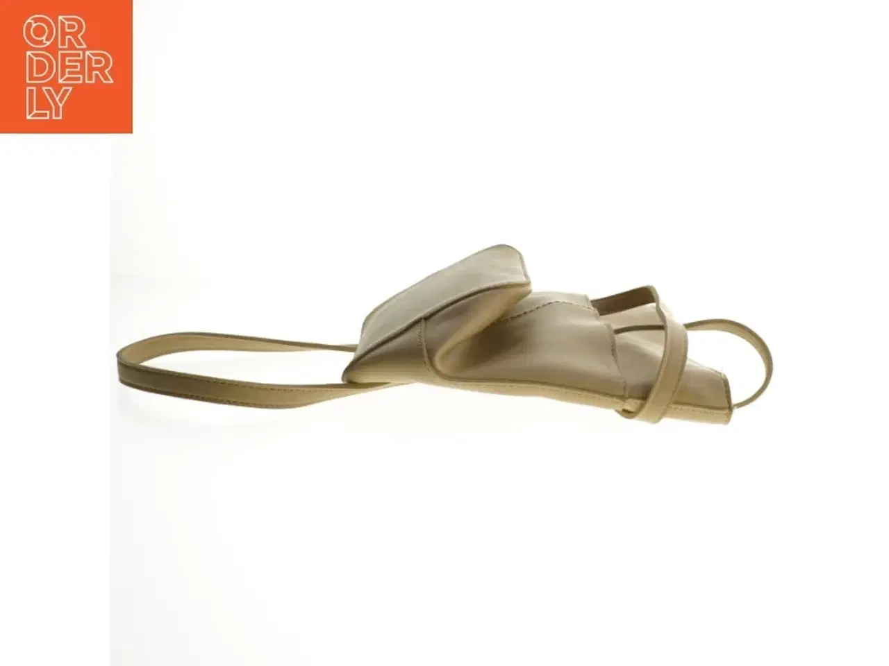 Billede 2 - Beige skuldertaske i læderlook (str. 33,5x24,5 cm)