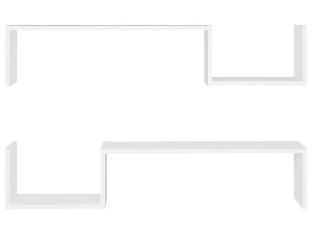 Billede 5 - Væghængte hylder 2 stk. 100x15x20 konstrueret træ hvid