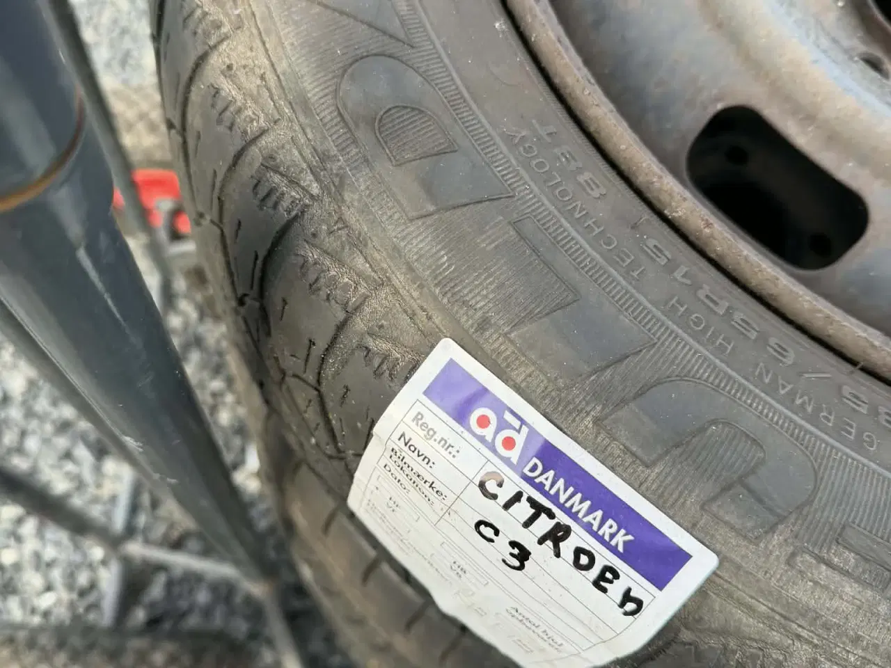 Billede 3 - 4 x 108 Stålfælge Citroën C3 med Fulda vinterdæk