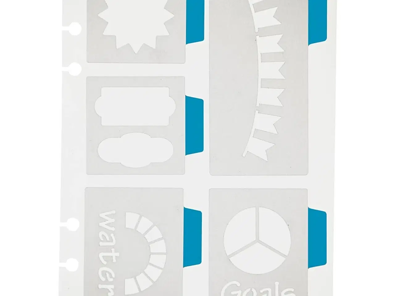 Billede 1 - Stencil, 5 store motiver, ark 12,5x17,5 cm, 1 ark