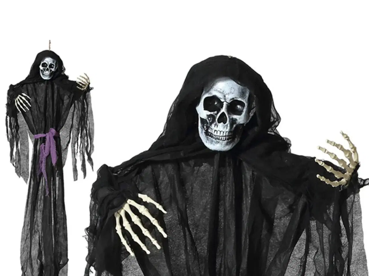 Billede 1 - Halloween pynt - hængende skelet 160 cm, multifarvet (66737)