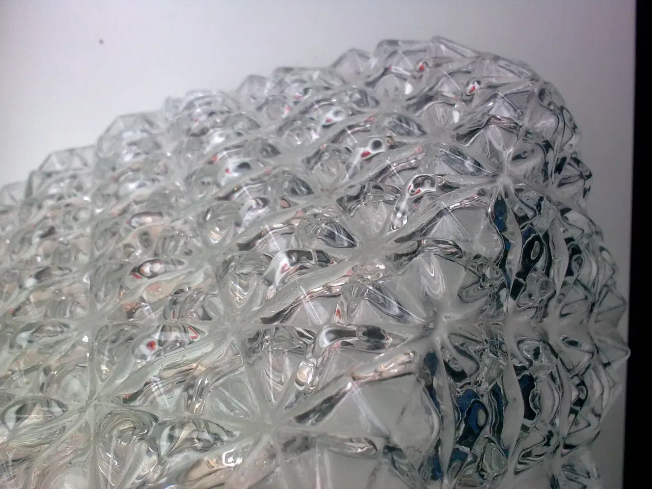 Billede 7 - Plafond firkant lampe klar reliefglas DANSK retro