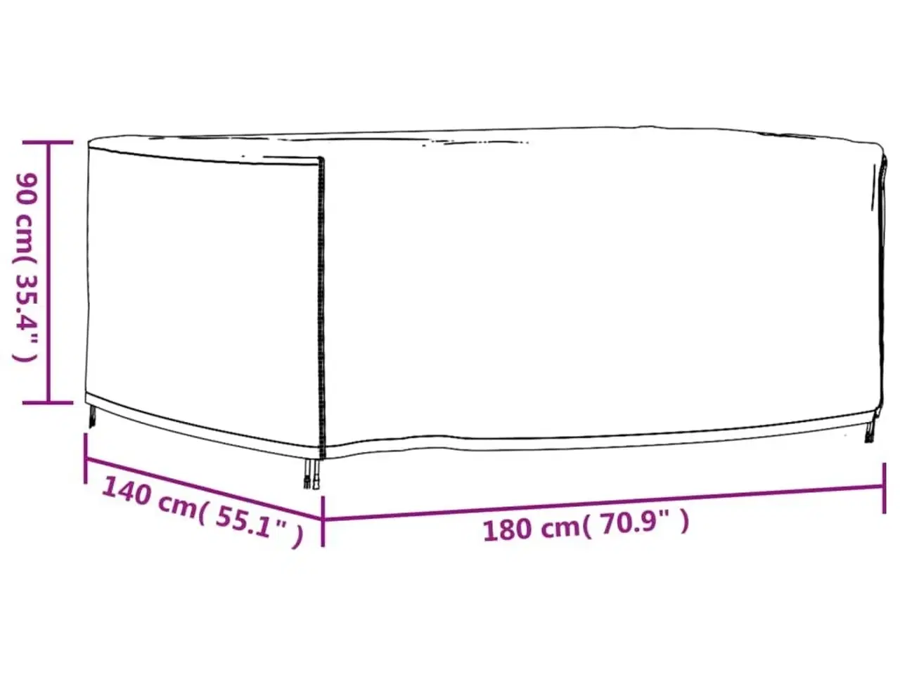 Billede 12 - Havemøbelovertræk 180x140x90 cm vandtæt 420D sort