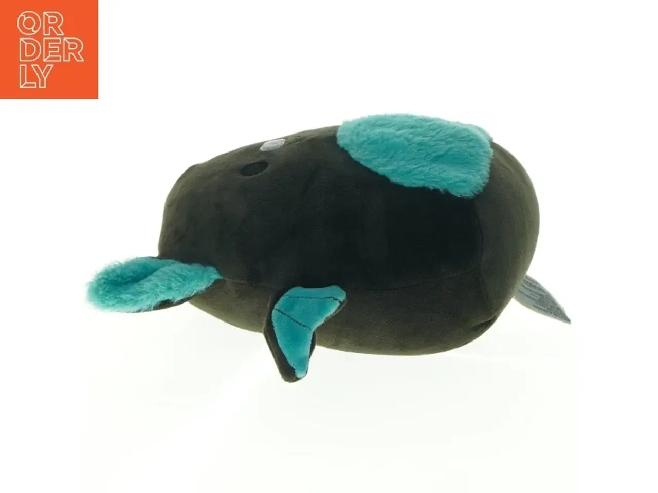 Billede 4 - Squeeze mellow - Sort plysdyr med turkis detaljer fra Squishmallows (str. 22 x. 20 cm)