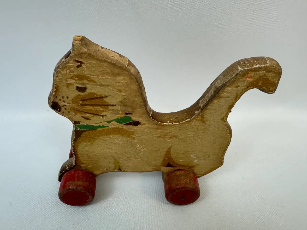 Billede 3 - Vintage kat på hjul i træ